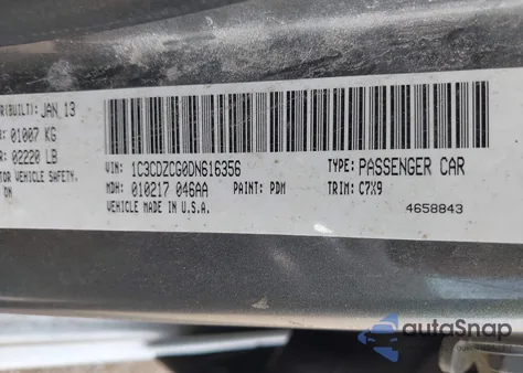 2013 Dodge Avenger Sxt from USA, damaged, VIN 1C3CDZCG0DN616356